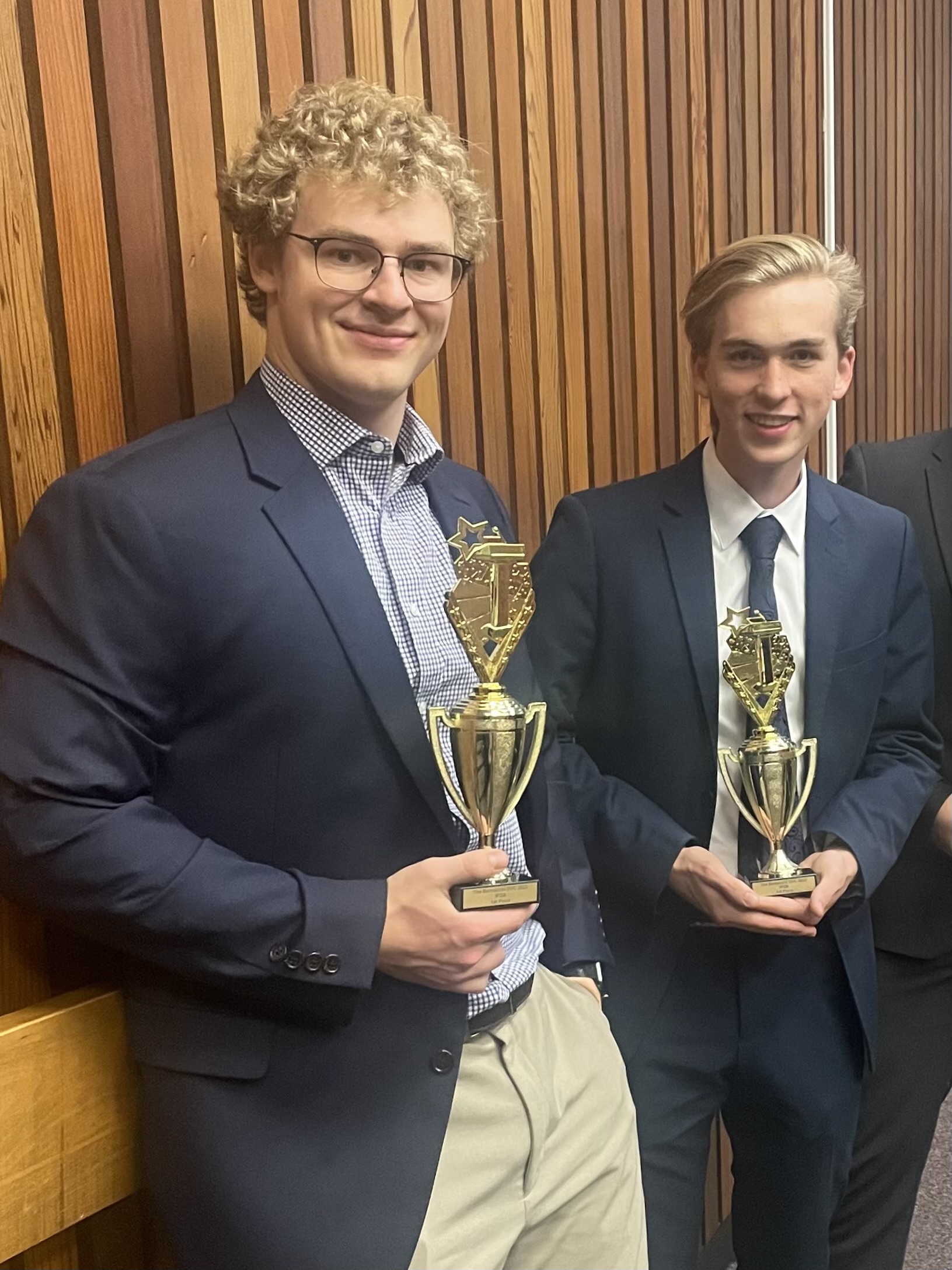 Wagner and Winchel with first place trophies.